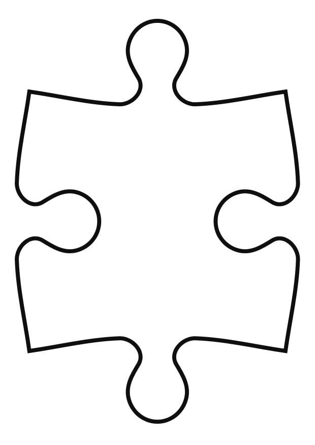 Coloring page puzzle piece