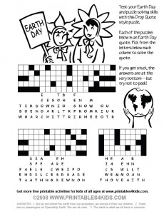 Earth day word puzzle â printables for kids â free word search puzzles coloring pages and other activities