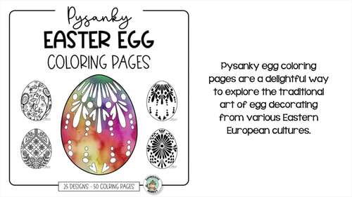 Pysanky eggs coloring pages â easter art activity â fun art sub lesson