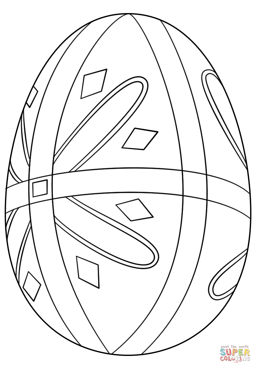 Pysanka easter egg coloring page free printable coloring pages