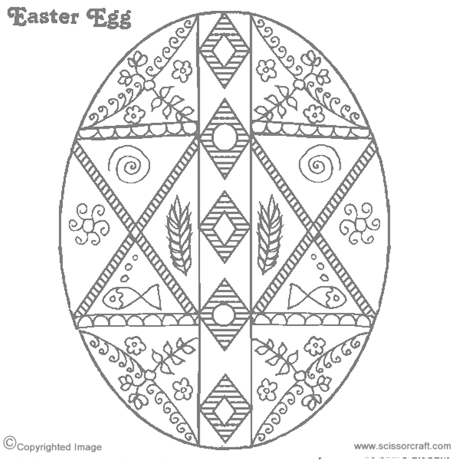 Easter coloring pages easter egg pattern pysanky eggs pattern