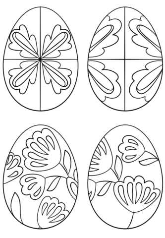 Pysanky eggs coloring page free printable coloring pages