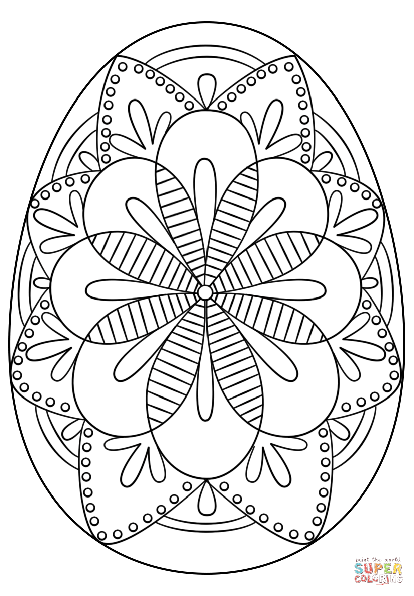 Intricate easter egg coloring page free printable coloring pages