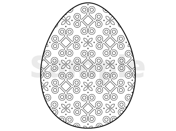 Printable easter egg coloring pages downloadable abstract pattern egg coloring pages geometric designs pdf instant download