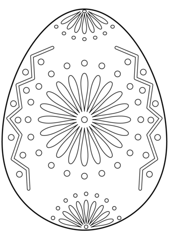 Easter egg with floral ornament coloring page free printable coloring pages