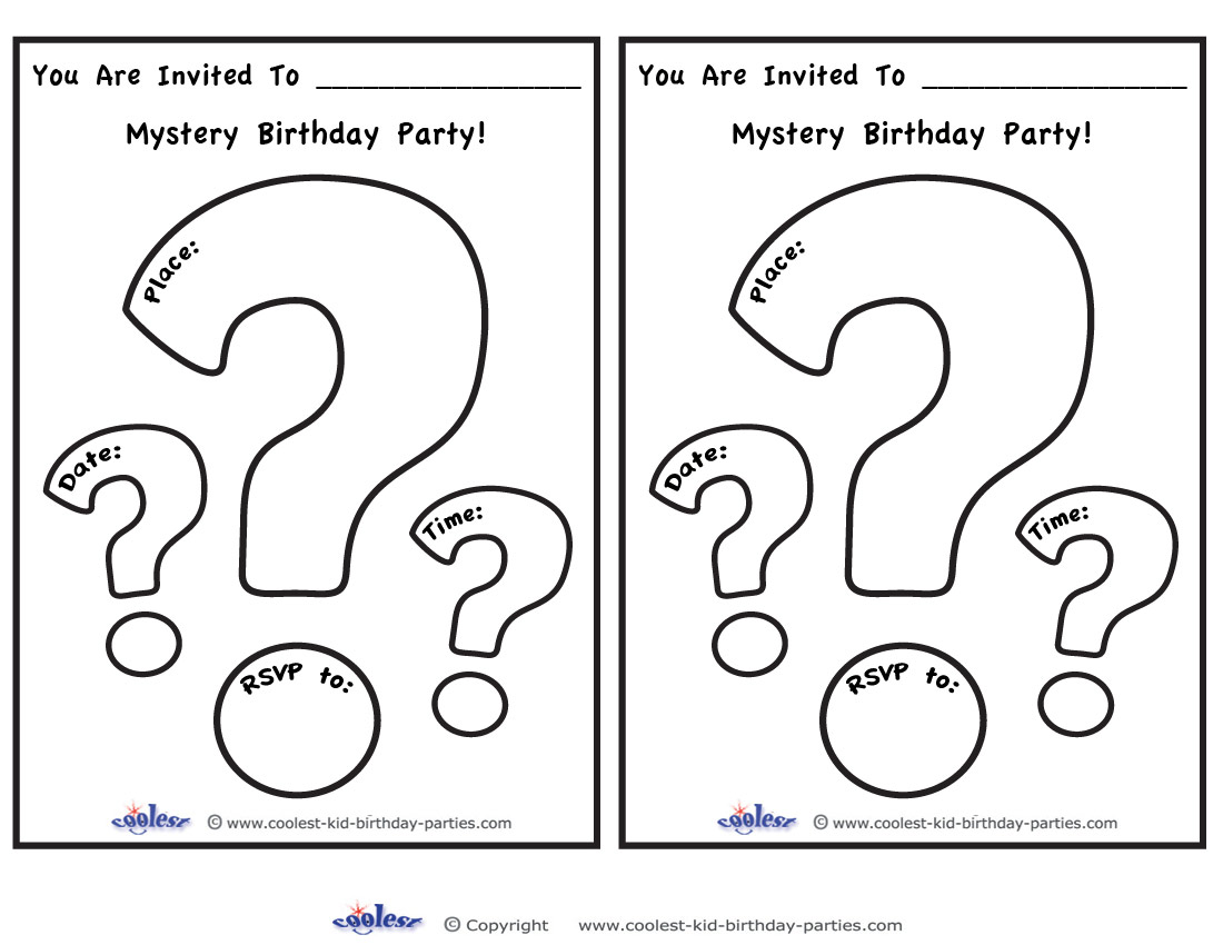 Printable question mark invitations