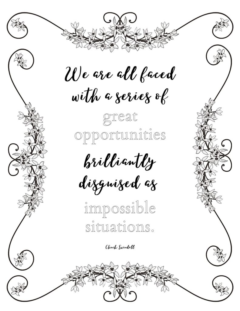 Free printable adult coloring pages with inspirational quotes