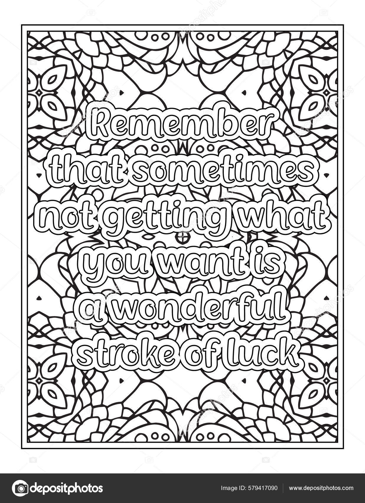 Gratitude quotes coloring page kdp coloring page stock vector by protabsorkar