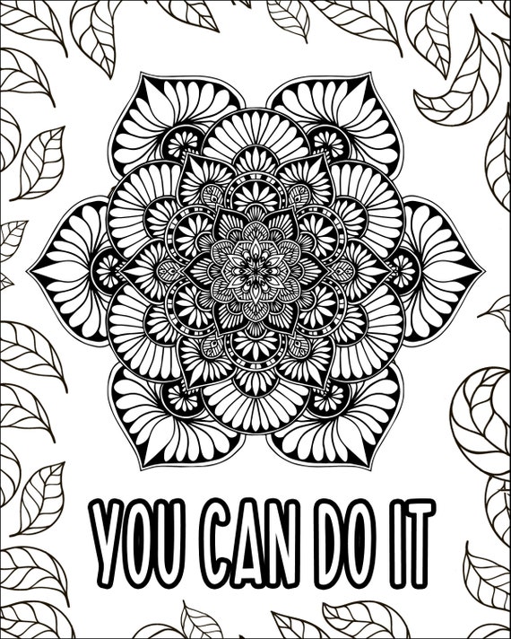 Inspirational quotes coloring pages for adults zentangle digital downloads motivational coloring pages printable colouring pages adult