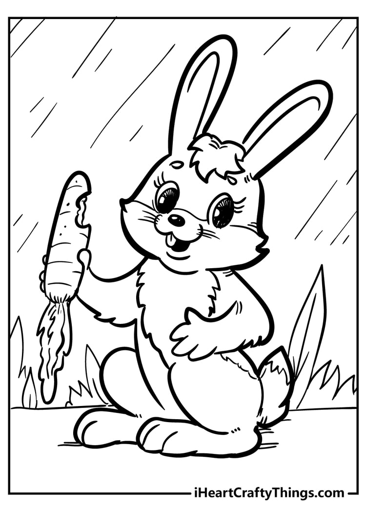 Rabbit coloring pages free printables