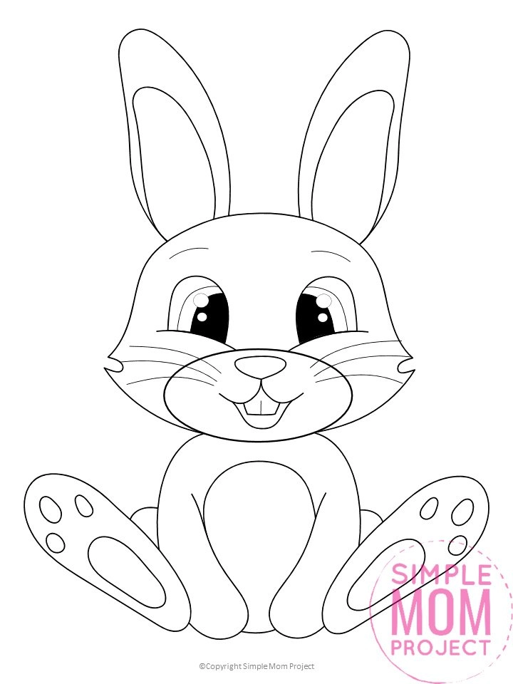 Free to print bunny coloring page â simple mom project