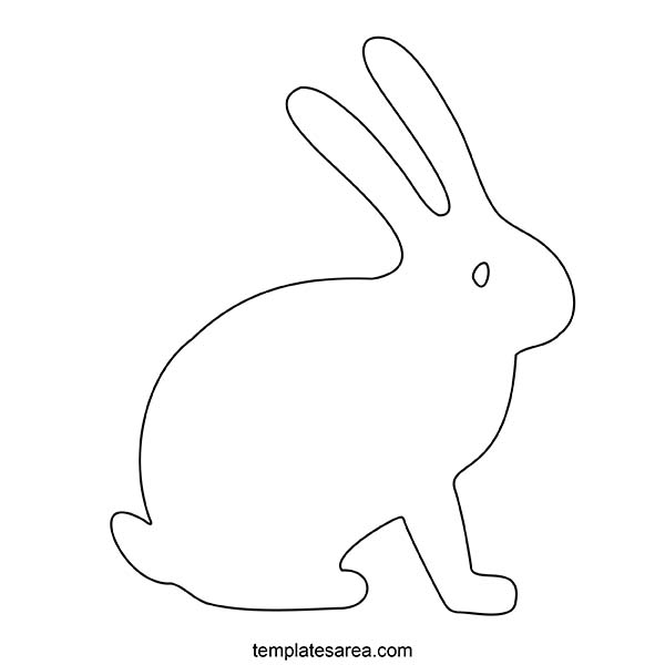 Printable rabbit silhouette template for crafts