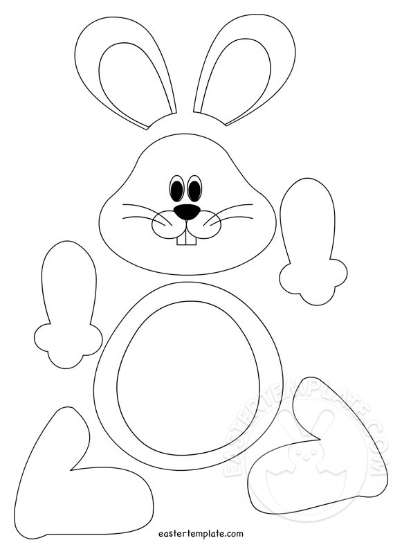 Bunny body parts coloring page