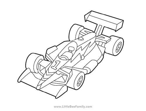 Race car coloring page