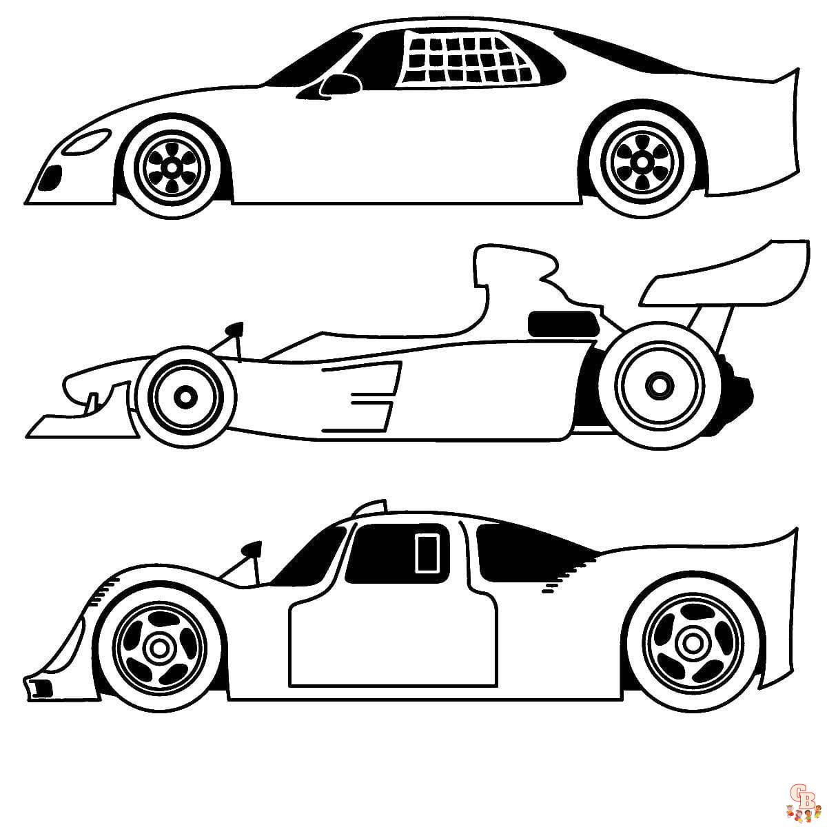 Racing car coloring pages