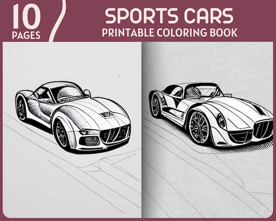 Sports cars coloring pages fast and modified race cars illustrations racing car printable coloring book