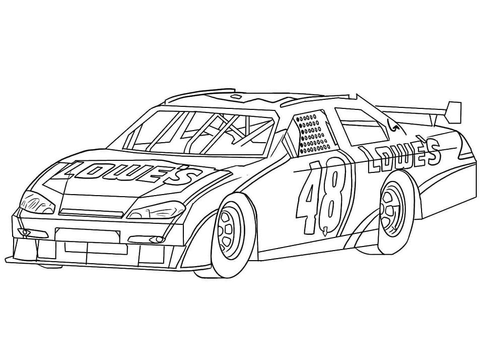 Printable race car coloring page