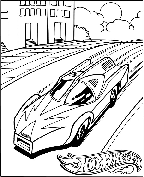 Printable coloring page racing car