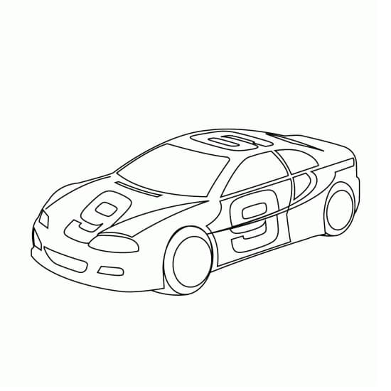 Two race cars coloring page