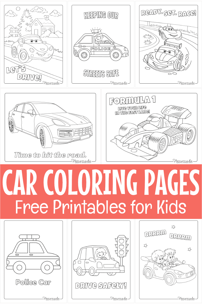 Free printable car coloring pages for kids