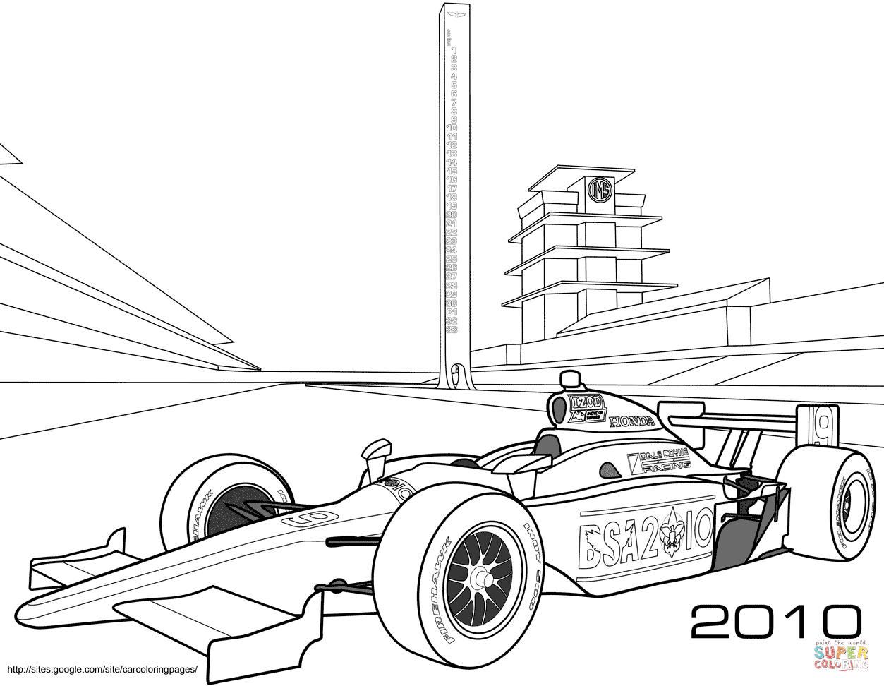 Indy race car coloring page free printable coloring pages