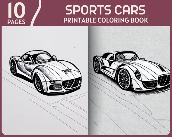 Sports cars coloring pages fast and modified race cars illustrations racing car printable coloring book