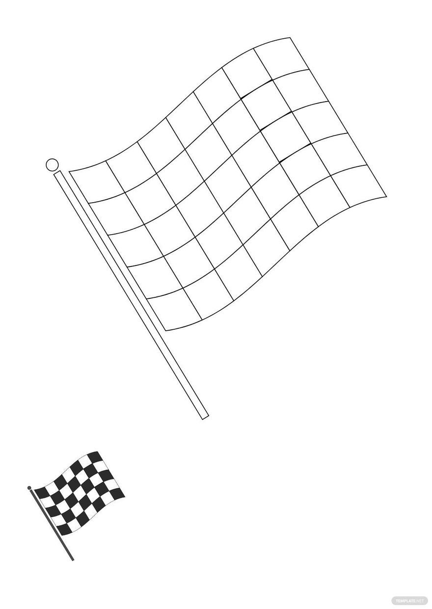 Free small checkered flag coloring page