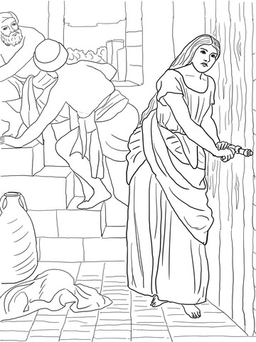 Rahab hides the spies coloring page free printable coloring pages