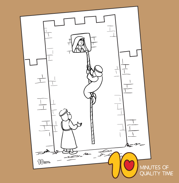 Rahab and the spies coloring page â minutes of quality time