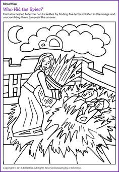 Rahab and the spies coloringworksheet