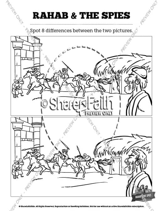 Joshua the story of rahab sunday school coloring pages â