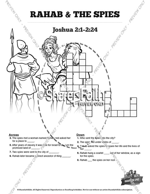 Joshua the story of rahab sunday school coloring pages clover media