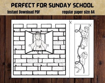 Rahab and the spies craft sunday school craft bible story activity kids instant download genesis old testament homeschool worksheets