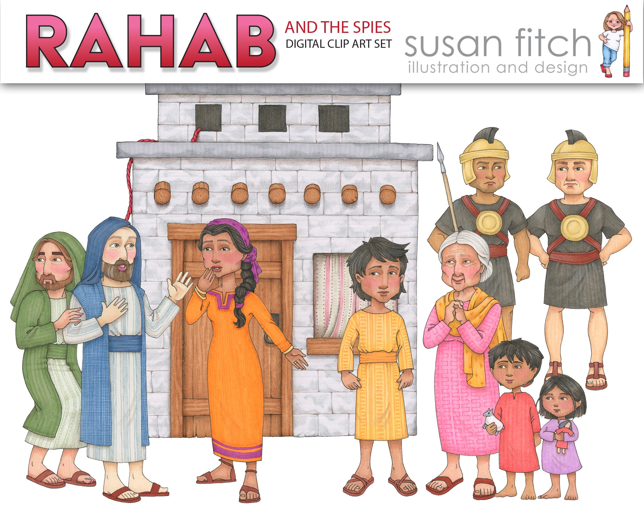 Rahab and the spies digital clip art set download now