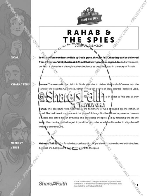 Joshua the story of rahab sunday school coloring pages clover media