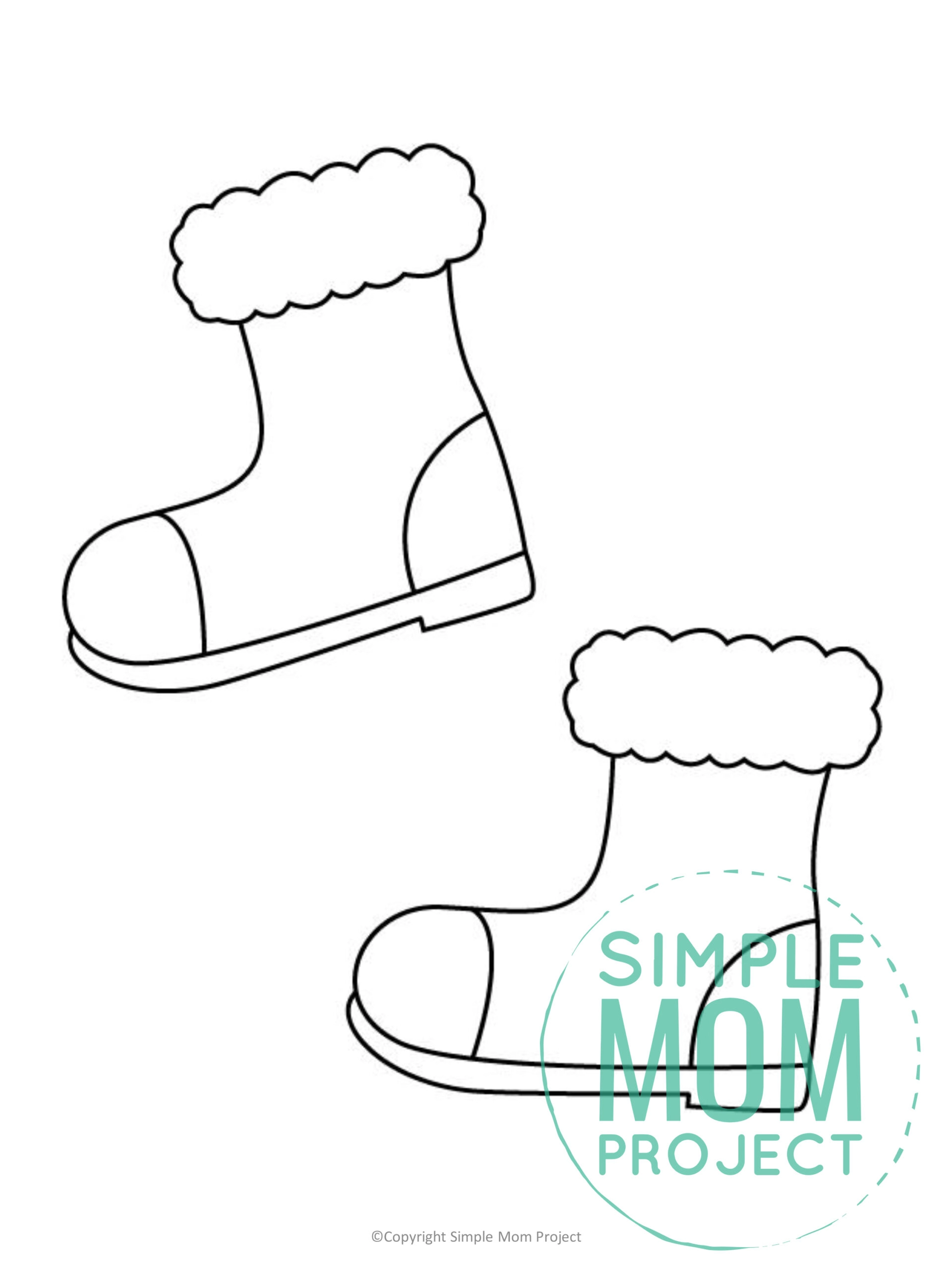 Free printable snow boots template â simple mom project