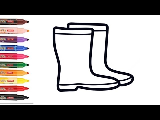 Boot ðð drawing coloring painting for kids ranieasydrawingart learn toddlers