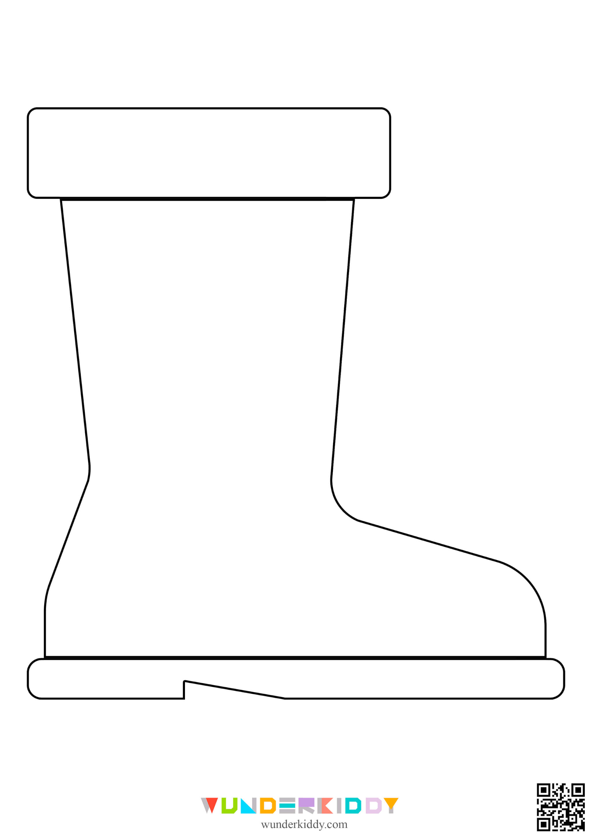 Printable rain boots pattern template for craft ideas