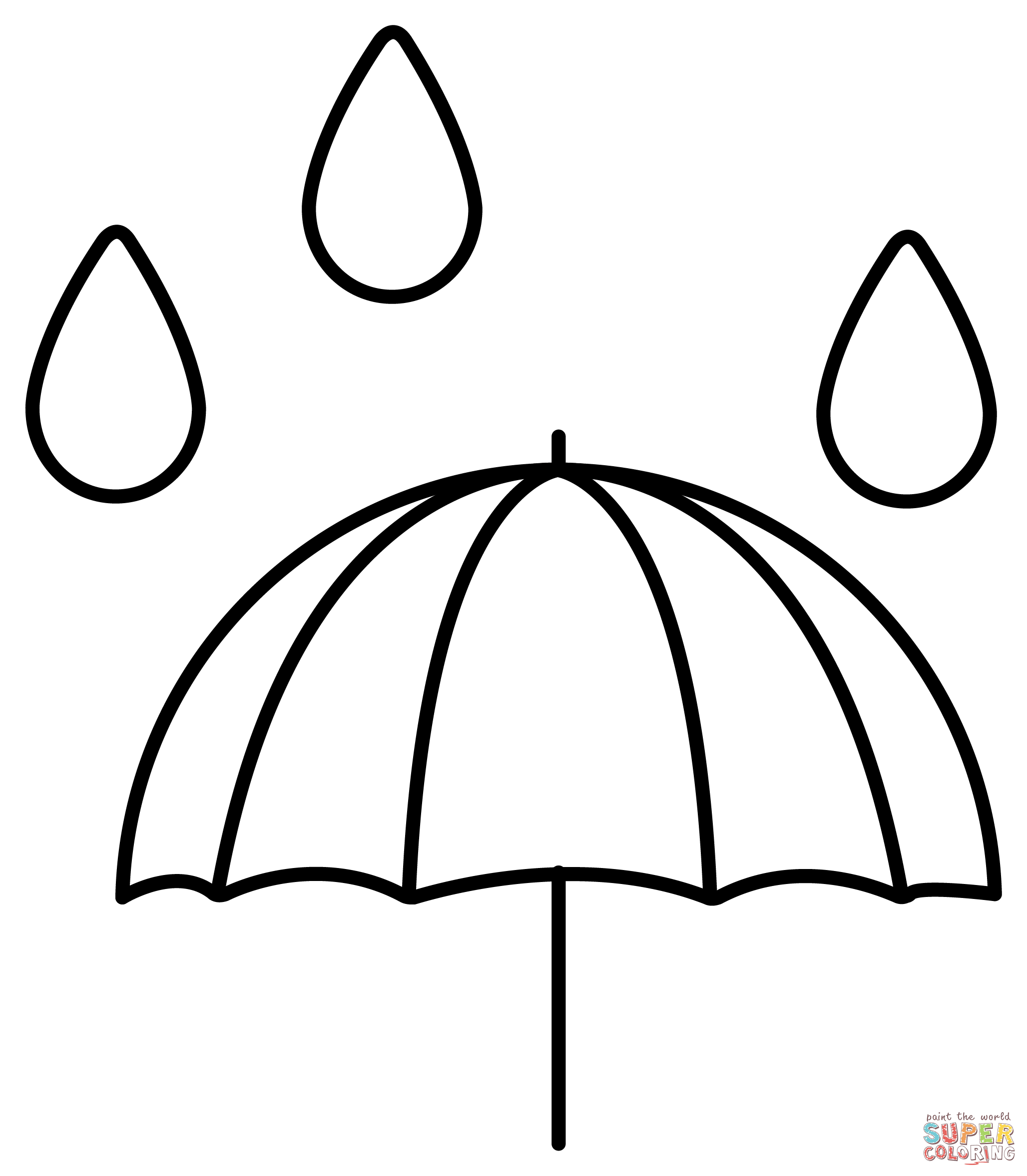Umbrella with rain drops emoji coloring page free printable coloring pages