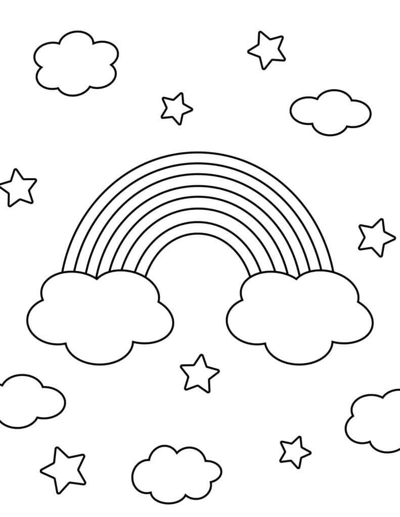 Printable rainbow coloring page