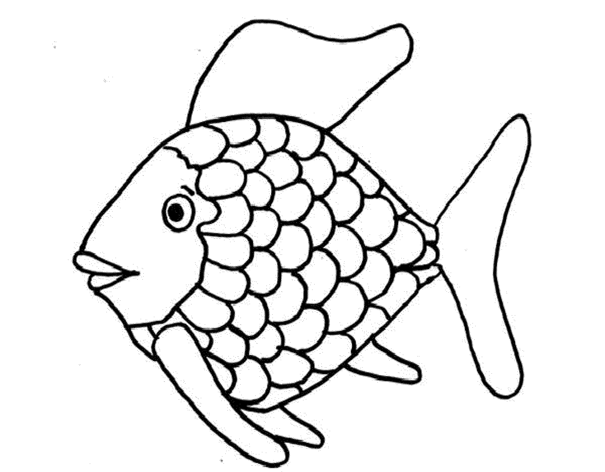 Free printable rainbow fish template