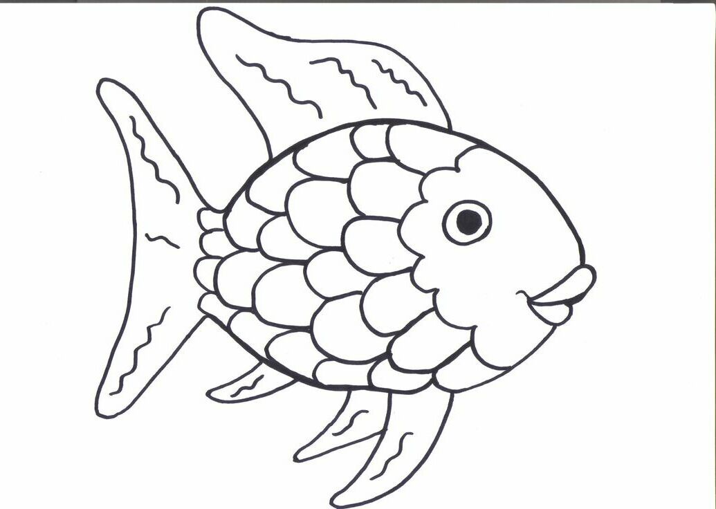 Rainbow fish template free printable