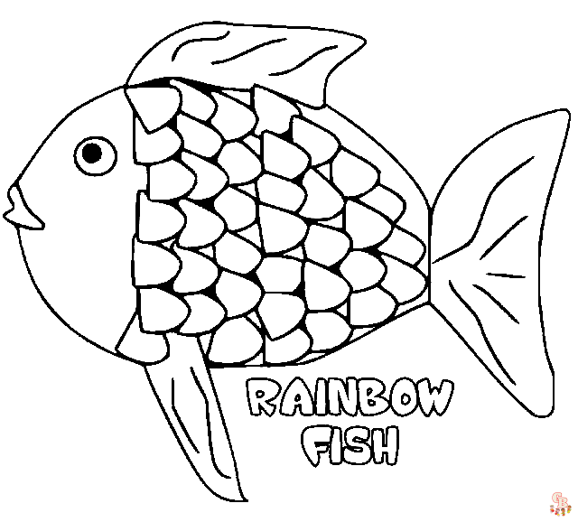 The best collection of the rainbow fish coloring pages for kids