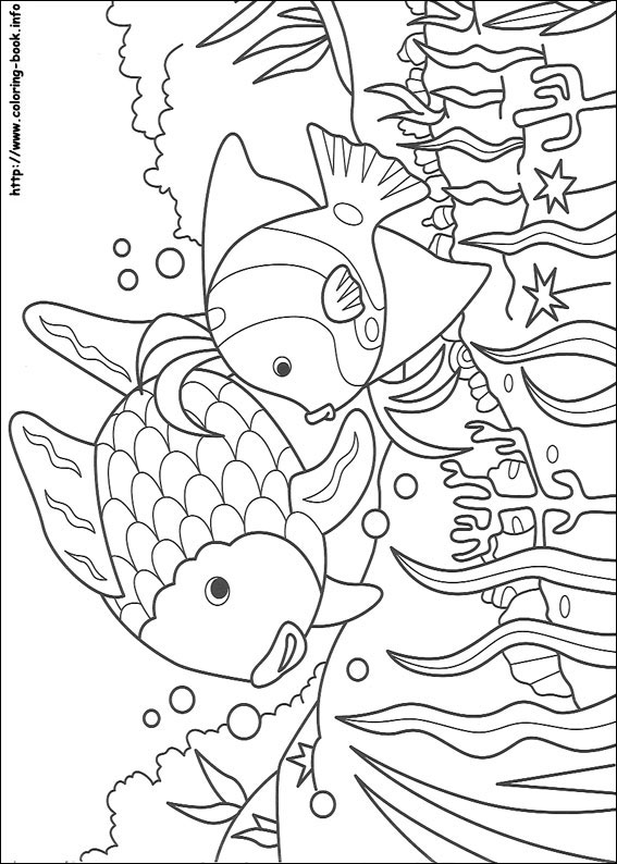 Rainbow fish coloring picture