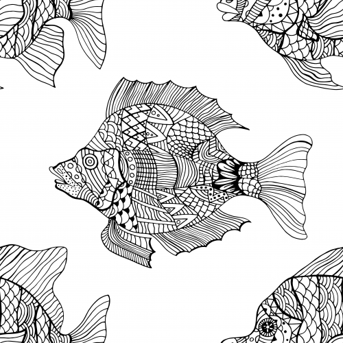 Rainbow fish coloring page