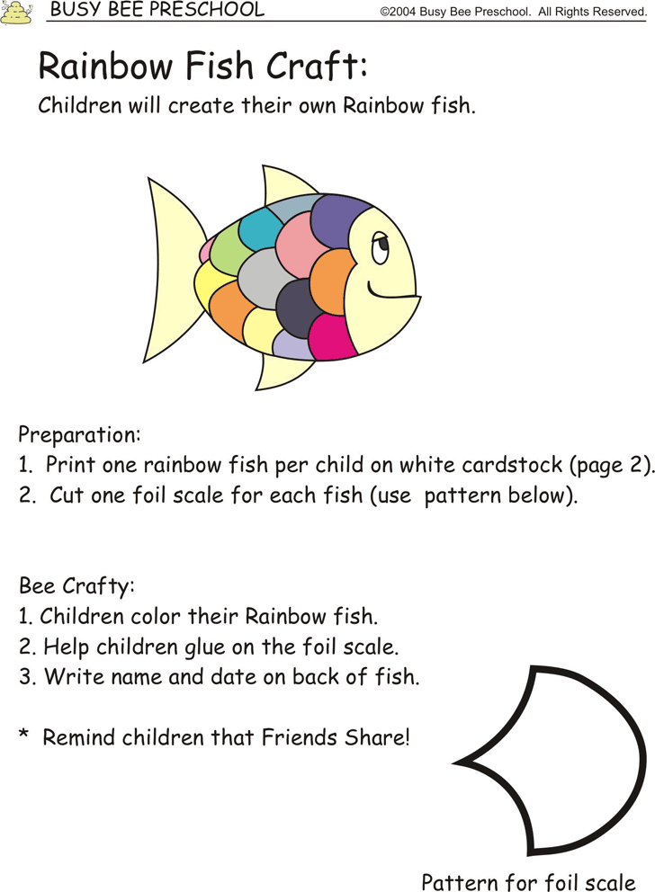 Free rainbow fish template