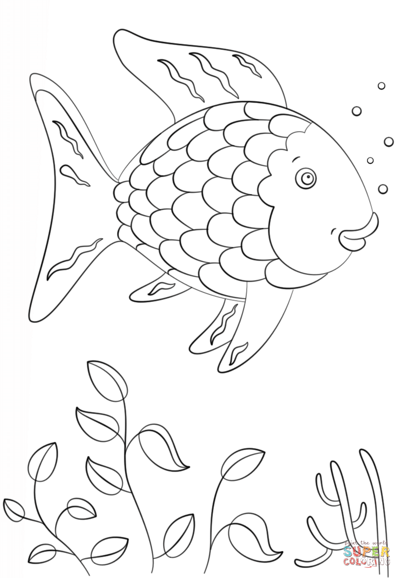 Rainbow fish coloring page free printable coloring pages