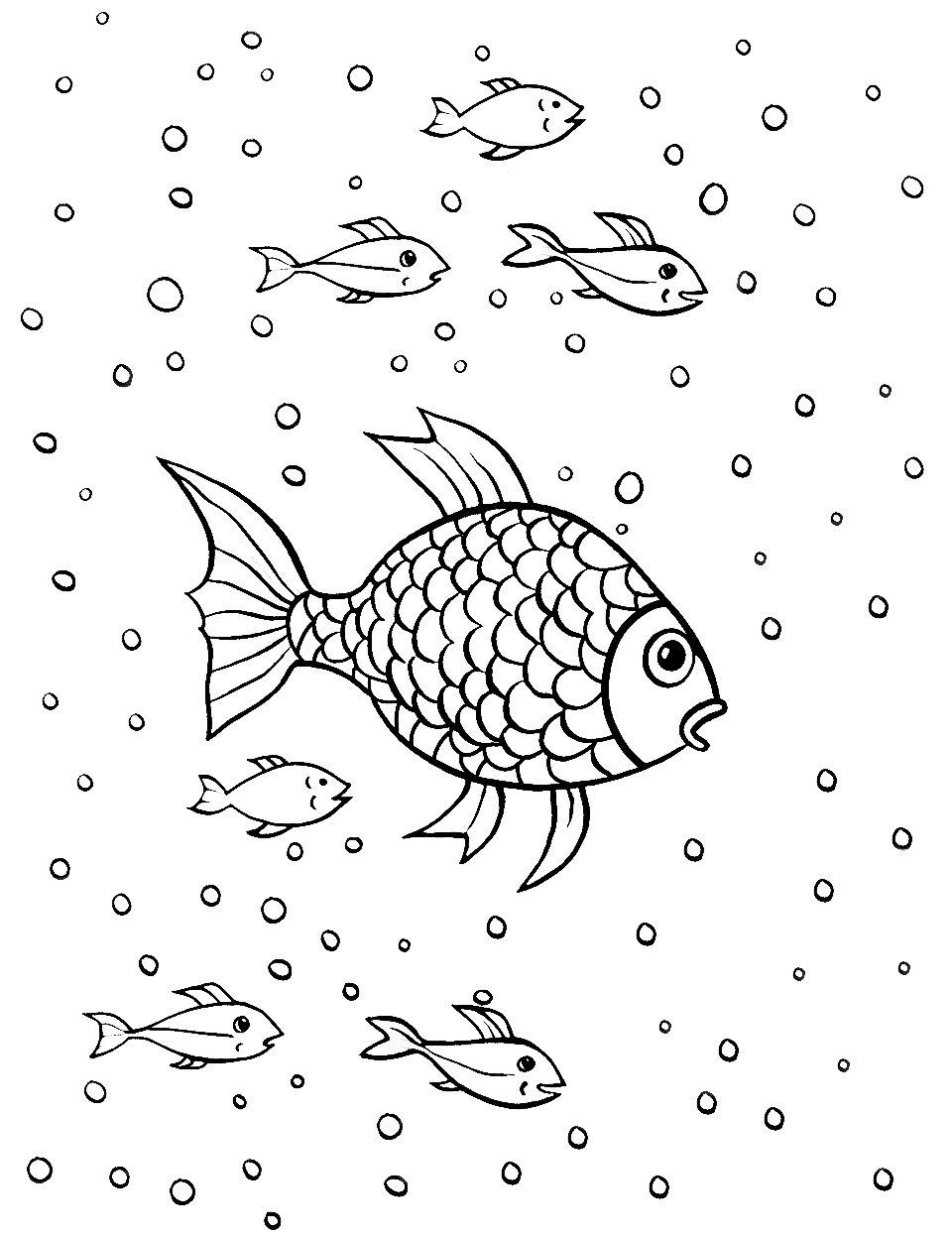 Fish coloring pages free printable sheets