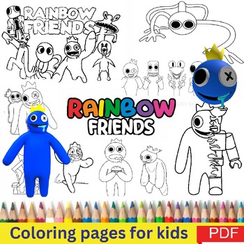 Rainbow friends roblox coloring pages worksheets activity for kids