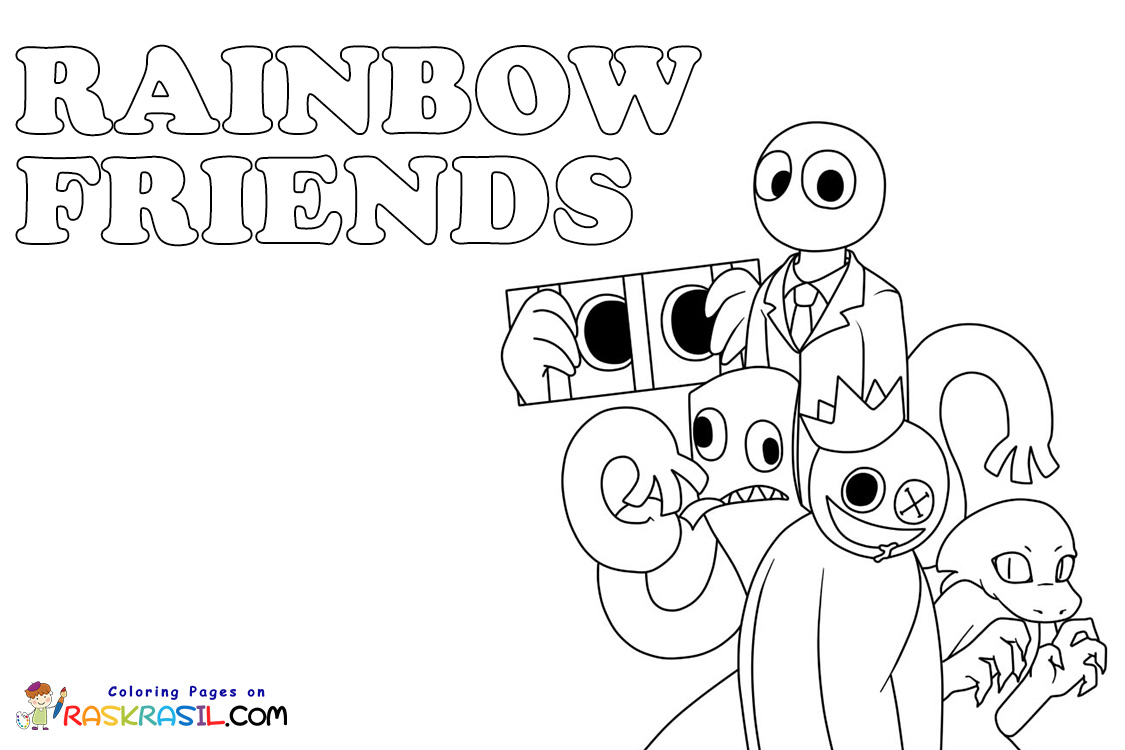 Rainbow friends coloring pages